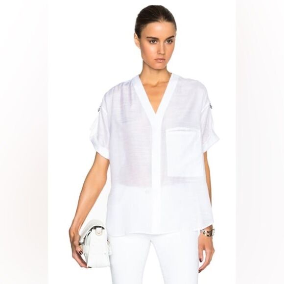 Helmut Lang NWT Blend Shirt with Adjustable Sleeves in Optic White Size Small - Picture 10 of 13